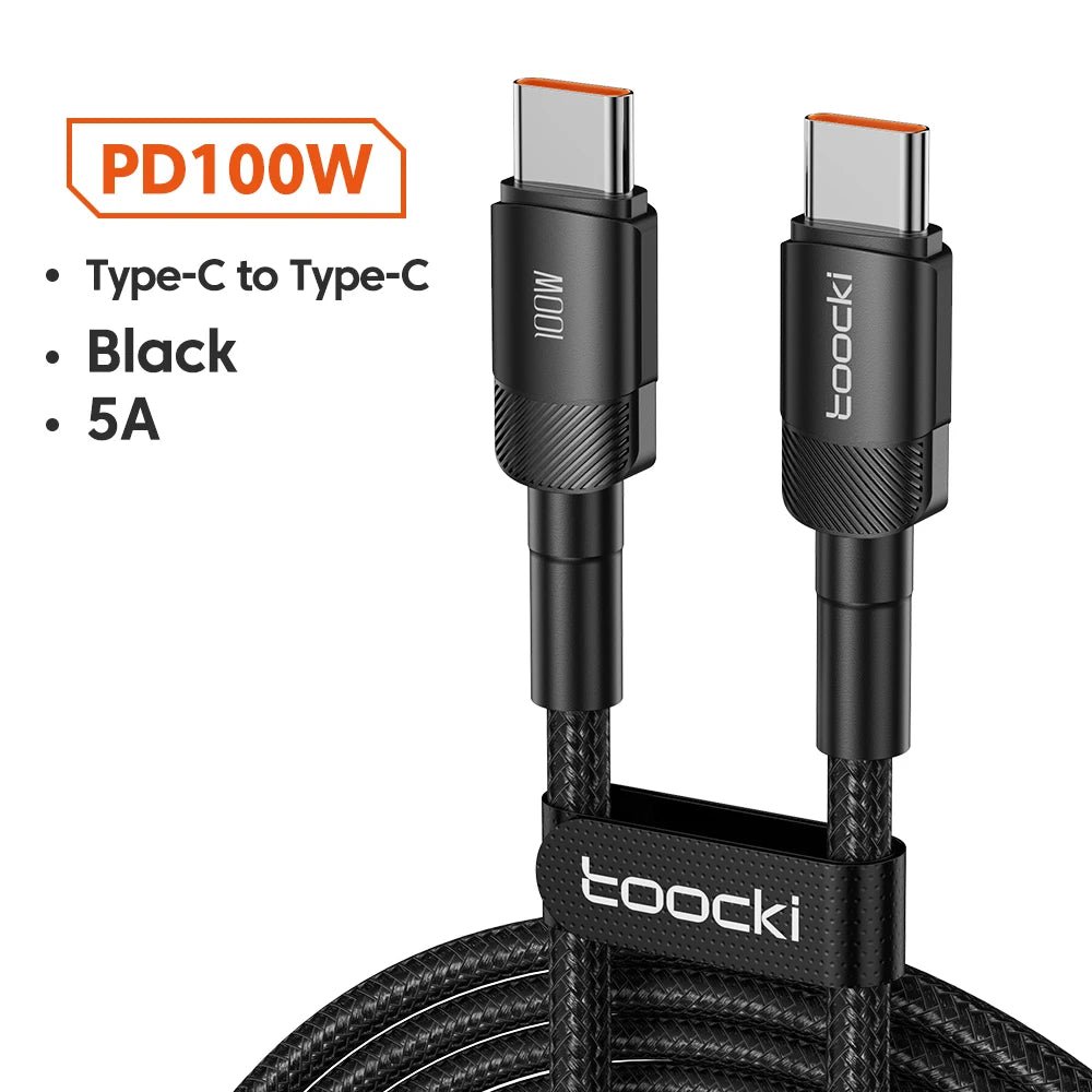 "Toocki 100W USB - C to USB - C Cable – PD 3.0 Fast Charging Cord for MacBook, Samsung, Xiaomi, USB Type - C Devices, 1M & 2M Options" - RELUX.STORE