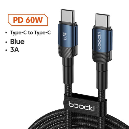 "Toocki 100W USB - C to USB - C Cable – PD 3.0 Fast Charging Cord for MacBook, Samsung, Xiaomi, USB Type - C Devices, 1M & 2M Options" - RELUX.STORE