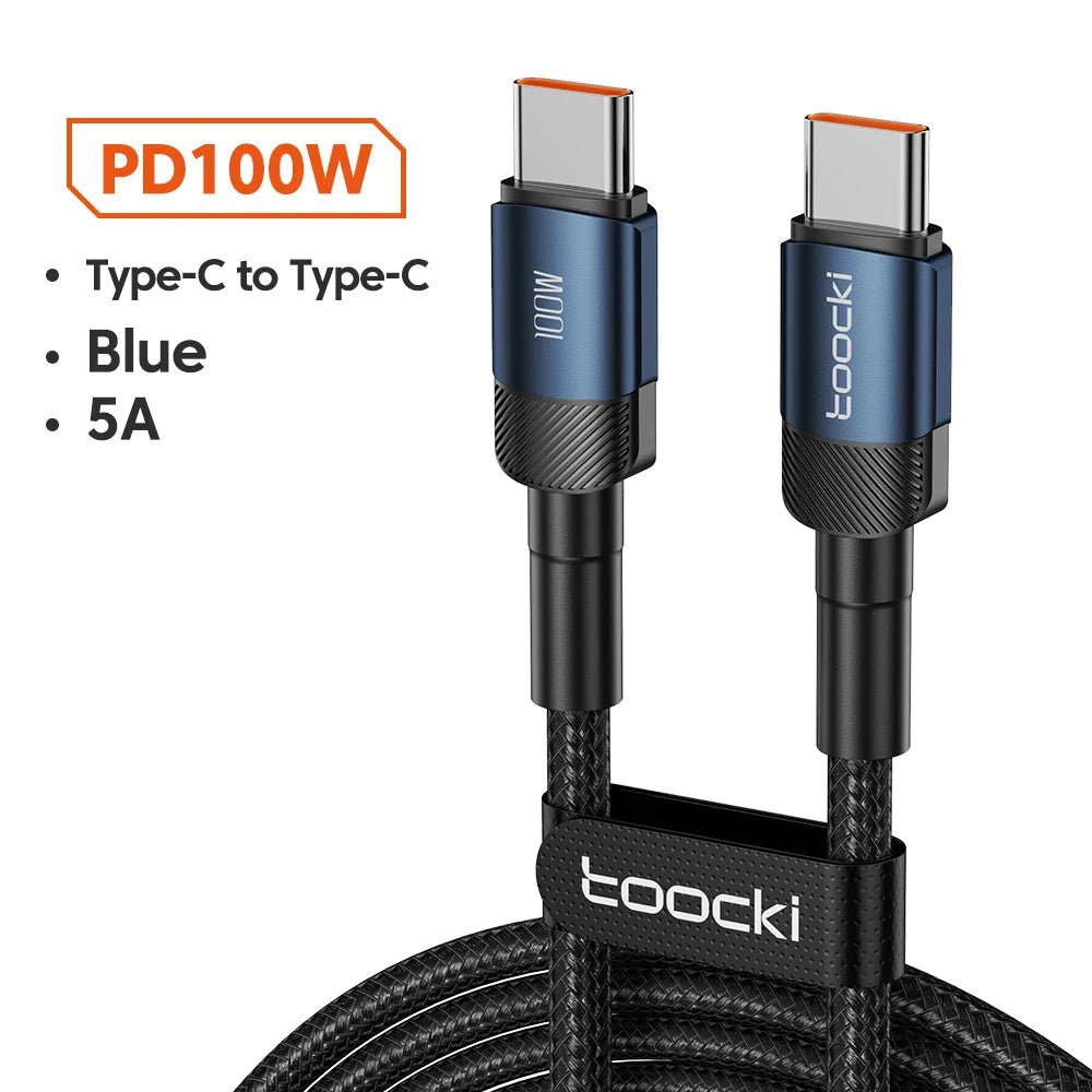 "Toocki 100W USB - C to USB - C Cable – PD 3.0 Fast Charging Cord for MacBook, Samsung, Xiaomi, USB Type - C Devices, 1M & 2M Options" - RELUX.STORE