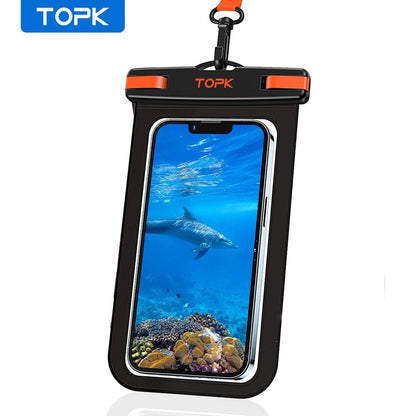 TOPK E01 Waterproof Phone Pouch,Universal IPX8 Waterproof Phone Case Dry Bag with Lanyard for iPhone Samsung Up to 7.0 inch - RELUX.STORE