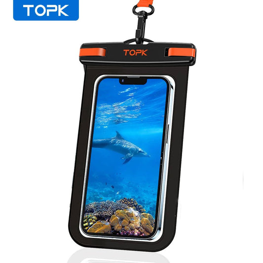 TOPK E01 Waterproof Phone Pouch,Universal IPX8 Waterproof Phone Case Dry Bag with Lanyard for iPhone Samsung Up to 7.0 inch - RELUX.STORE