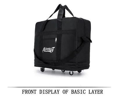 Travelling Pack Wheels For Women Men Expandable Foldable Trolley Luggage Versatile Black Suitcase For Weekend Trip overnight bag - RELUX.STORETravelling Pack Wheels For Women Men Expandable Foldable Trolley Luggage Versatile Black Suitcase For Weekend Trip overnight bag