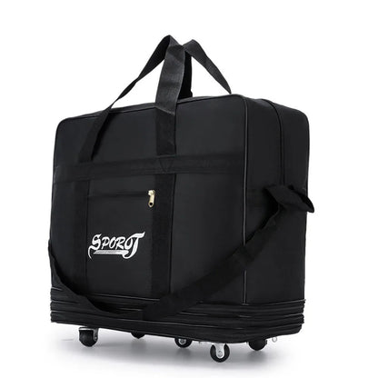 Travelling Pack Wheels For Women Men Expandable Foldable Trolley Luggage Versatile Black Suitcase For Weekend Trip overnight bag - RELUX.STORETravelling Pack Wheels For Women Men Expandable Foldable Trolley Luggage Versatile Black Suitcase For Weekend Trip overnight bag