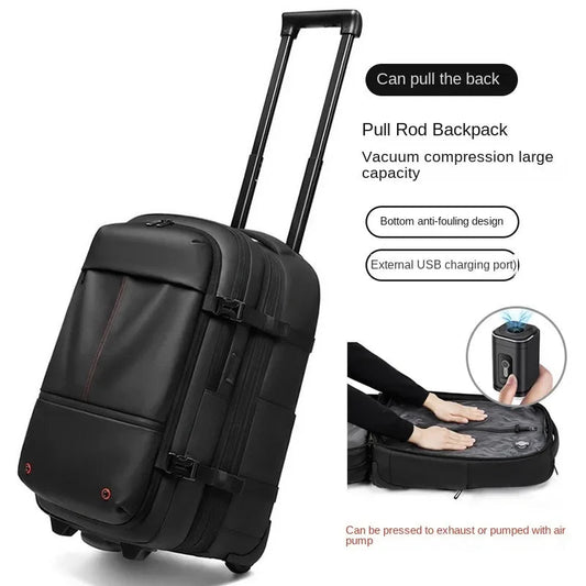Trolley Backpack With wheels Large Capacity wheeled Backpack Vacuum Luggage Travel Suitcase Rolling luggage Business Laptop Bag - RELUX.STORETrolley Backpack With wheels Large Capacity wheeled Backpack Vacuum Luggage Travel Suitcase Rolling luggage Business Laptop Bag