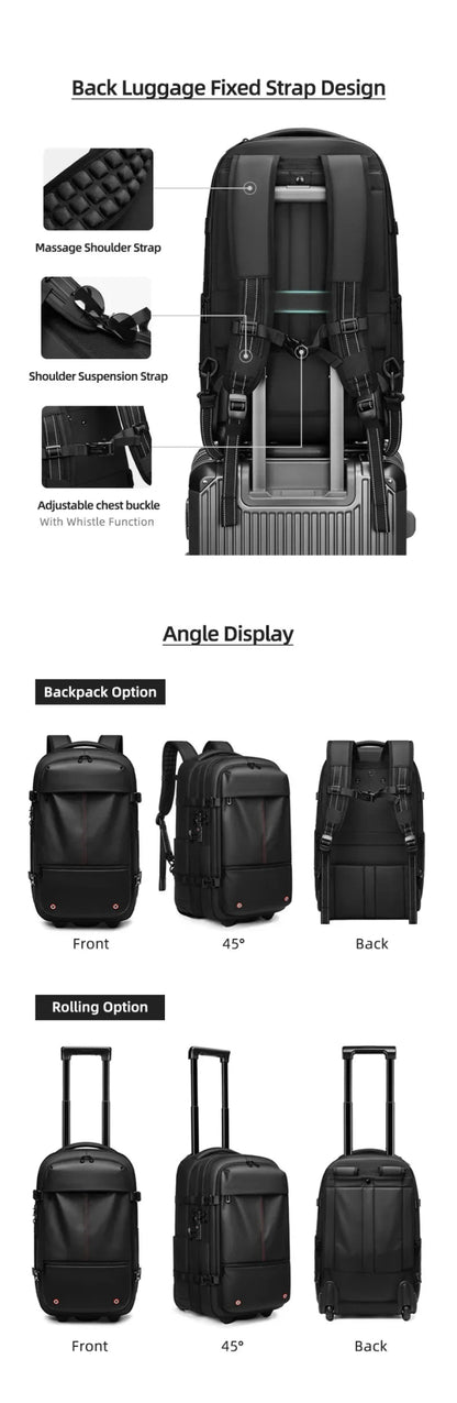 Trolley Backpack With wheels Large Capacity wheeled Backpack Vacuum Luggage Travel Suitcase Rolling luggage Business Laptop Bag - RELUX.STORETrolley Backpack With wheels Large Capacity wheeled Backpack Vacuum Luggage Travel Suitcase Rolling luggage Business Laptop Bag