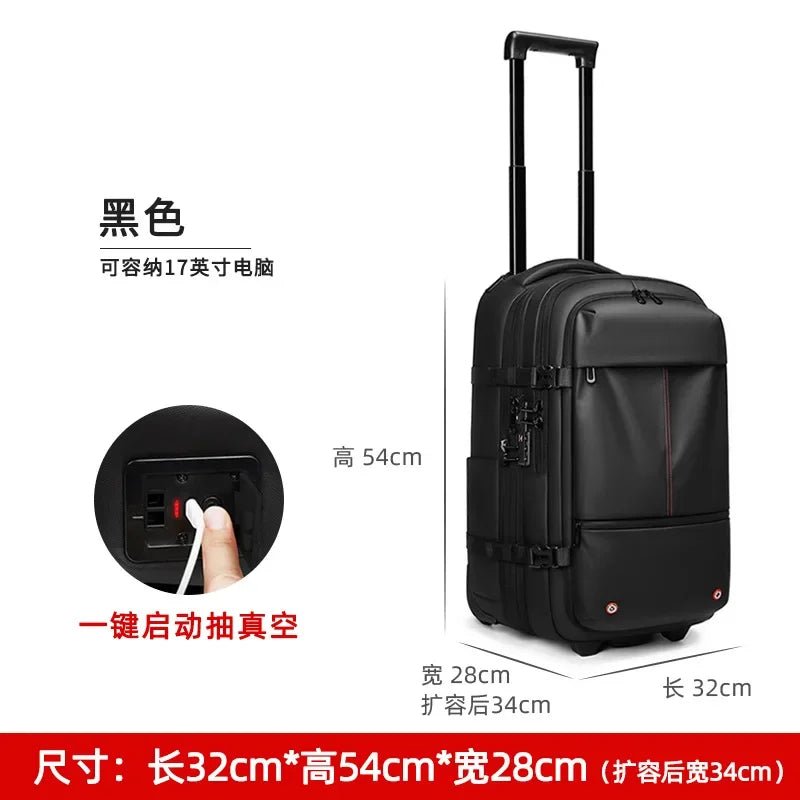 Trolley Backpack With wheels Large Capacity wheeled Backpack Vacuum Luggage Travel Suitcase Rolling luggage Business Laptop Bag - RELUX.STORETrolley Backpack With wheels Large Capacity wheeled Backpack Vacuum Luggage Travel Suitcase Rolling luggage Business Laptop Bag