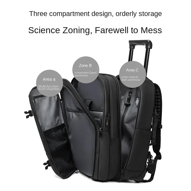 Trolley Backpack With wheels Large Capacity wheeled Backpack Vacuum Luggage Travel Suitcase Rolling luggage Business Laptop Bag - RELUX.STORETrolley Backpack With wheels Large Capacity wheeled Backpack Vacuum Luggage Travel Suitcase Rolling luggage Business Laptop Bag
