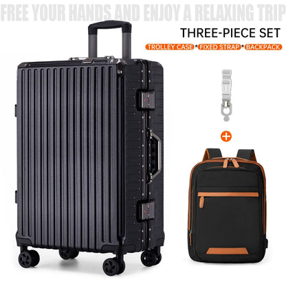 Trolley Luggage 20 24 26 28 Inch Aluminum Frame Rolling Luggage Case USB Travel Suitcase on Wheels Combination Lock Carry - On Luggage - RELUX.STORETrolley Luggage 20 24 26 28 Inch Aluminum Frame Rolling Luggage Case USB Travel Suitcase on Wheels Combination Lock Carry - On Luggage