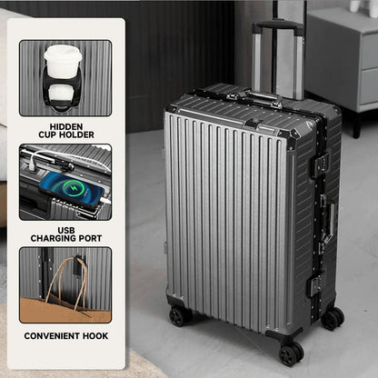 Trolley Luggage 20 24 26 28 Inch Aluminum Frame Rolling Luggage Case USB Travel Suitcase on Wheels Combination Lock Carry - On Luggage - RELUX.STORETrolley Luggage 20 24 26 28 Inch Aluminum Frame Rolling Luggage Case USB Travel Suitcase on Wheels Combination Lock Carry - On Luggage