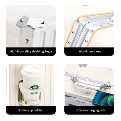 Trolley Luggage 20 24 26 28 Inch Aluminum Frame Rolling Luggage Case USB Travel Suitcase on Wheels Combination Lock Carry - On Luggage - RELUX.STORETrolley Luggage 20 24 26 28 Inch Aluminum Frame Rolling Luggage Case USB Travel Suitcase on Wheels Combination Lock Carry - On Luggage