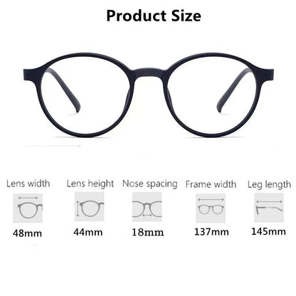 "Ultralight Titanium Alloy Reading Glasses – Retro Round Anti - Blue Light Presbyopia Eyewear for Men & Women, Diopters 0 to +2.5" - RELUX.STORE