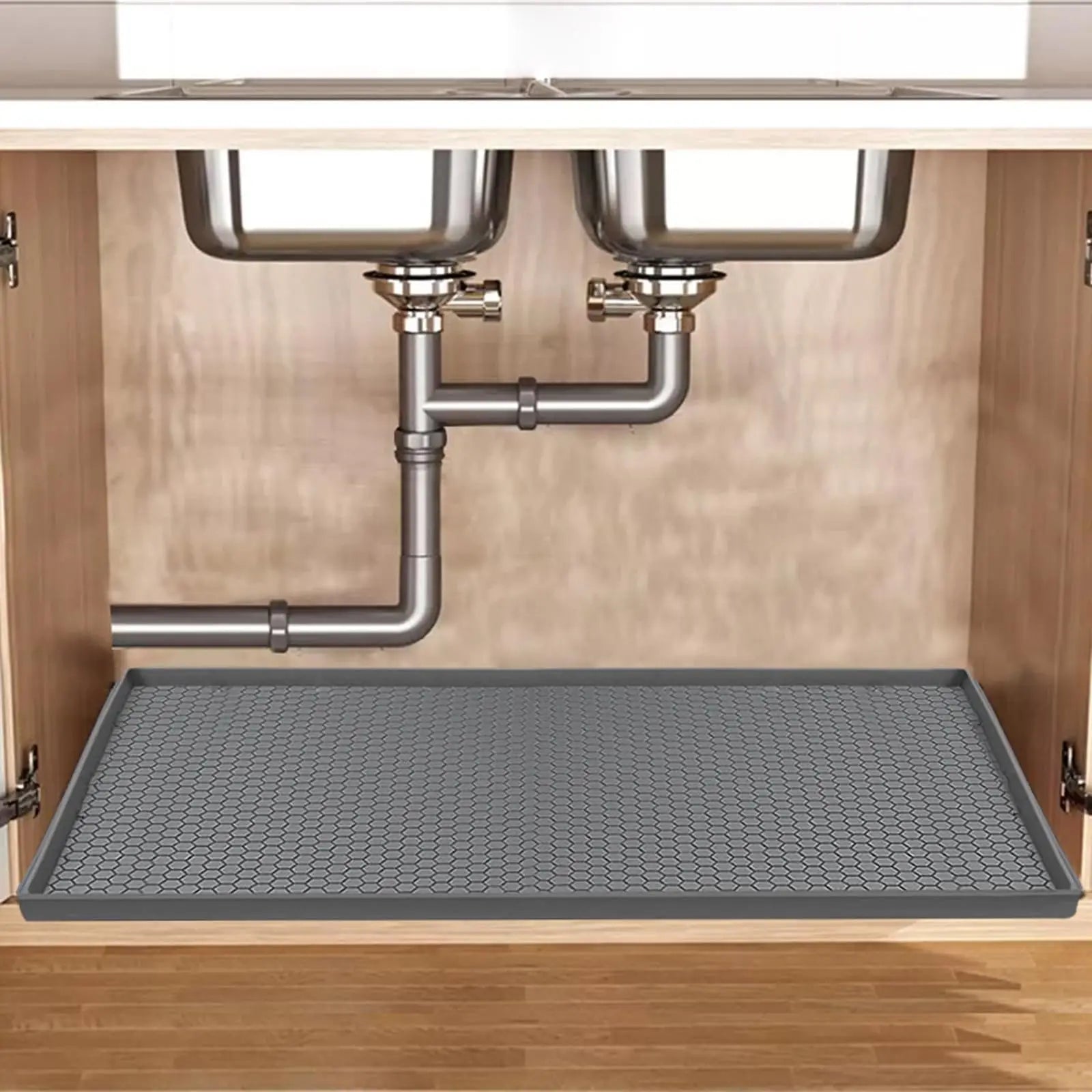 Under Sink Mat, 34"×22“ Silicone Bathroom Sink Mat, Under Sink Liner Drip Tray and Protectors for Bottom of kitchen Sink - RELUX.STORE