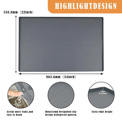 Under Sink Mat, 34"×22“ Silicone Bathroom Sink Mat, Under Sink Liner Drip Tray and Protectors for Bottom of kitchen Sink - RELUX.STORE