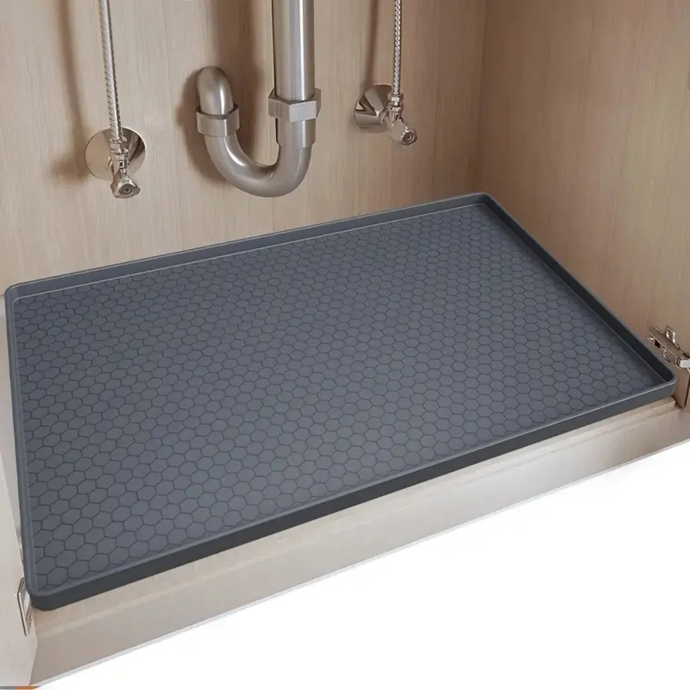 Under Sink Mat, 34"×22“ Silicone Bathroom Sink Mat, Under Sink Liner Drip Tray and Protectors for Bottom of kitchen Sink - RELUX.STORE