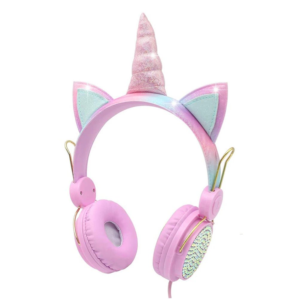 Unicorn Kids Pink Headphones for Girls – Wired Headset with Microphone, Perfect for School, Birthday, Xmas & Unicorn Gift - RELUX.STORE