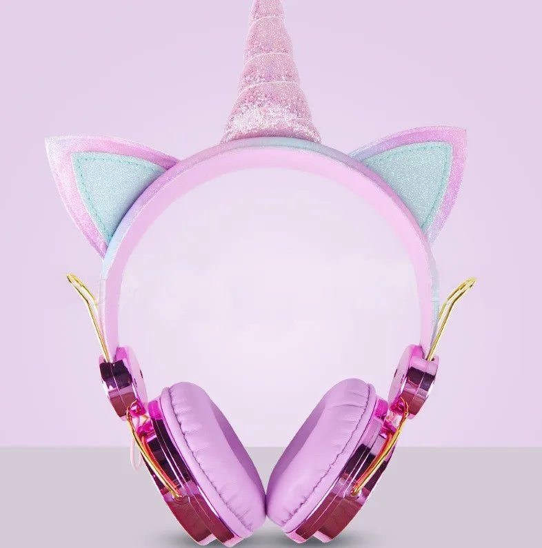 Unicorn Kids Pink Headphones for Girls – Wired Headset with Microphone, Perfect for School, Birthday, Xmas & Unicorn Gift - RELUX.STORE