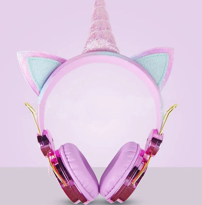 Unicorn Kids Pink Headphones for Girls – Wired Headset with Microphone, Perfect for School, Birthday, Xmas & Unicorn Gift - RELUX.STORE