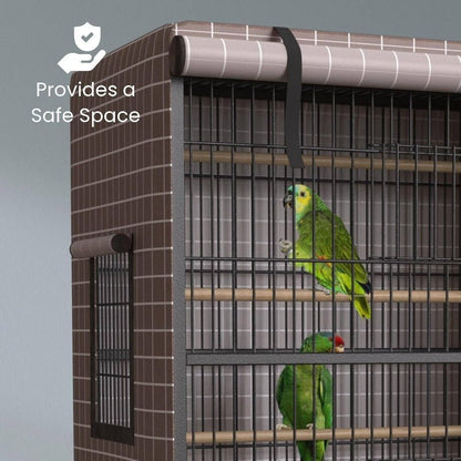 Universal Bird Cage Cover Good Night Blackout 51x 38x 23.5 Inch Thin Lightweight Breathable Small Animal Cages Cover Pet Removable Durable Protector Beige, Bird Cage Accessory, Breathable Design, Easy To Clean, Petsafe Cover, - RELUX.STORE