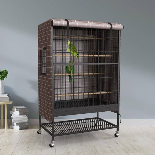 Universal Bird Cage Cover Good Night Blackout 51x 38x 23.5 Inch Thin Lightweight Breathable Small Animal Cages Cover Pet Removable Durable Protector Beige, Bird Cage Accessory, Breathable Design, Easy To Clean, Petsafe Cover, - RELUX.STORE
