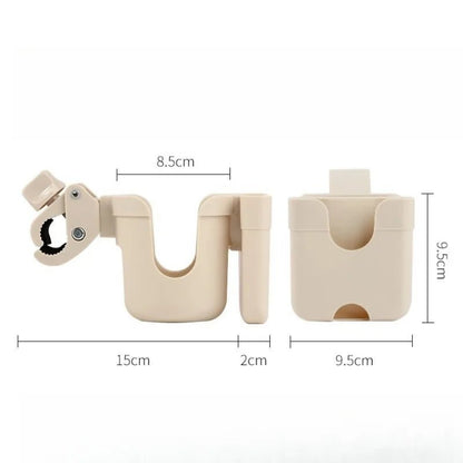 🍼🚼 Universal Pram Cup & Bottle Holder with Phone Mount – Anti - Slip Stroller Drink Holder for Baby Strollers, Bikes & Wheelchairs 📱✨ - RELUX.STORE