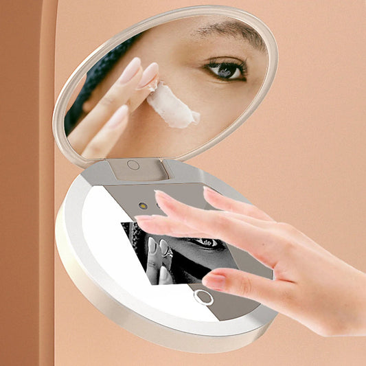 UV Mirror Sunscreen Testing Camera with Light 2X Magnification Travel Makeup 3.5in Pocket Size L - RELUX.STORE
