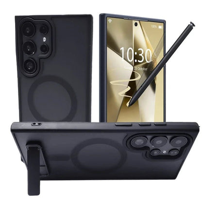 UYUXIO Magnetic Stand Mobile Phone Case for Samsung Galaxy S25 Ultra S24 S23 FE S22 Plus Cover with Kickstand Cases with Holder - RELUX.STORE