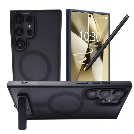 UYUXIO Magnetic Stand Mobile Phone Case for Samsung Galaxy S25 Ultra S24 S23 FE S22 Plus Cover with Kickstand Cases with Holder - RELUX.STORE