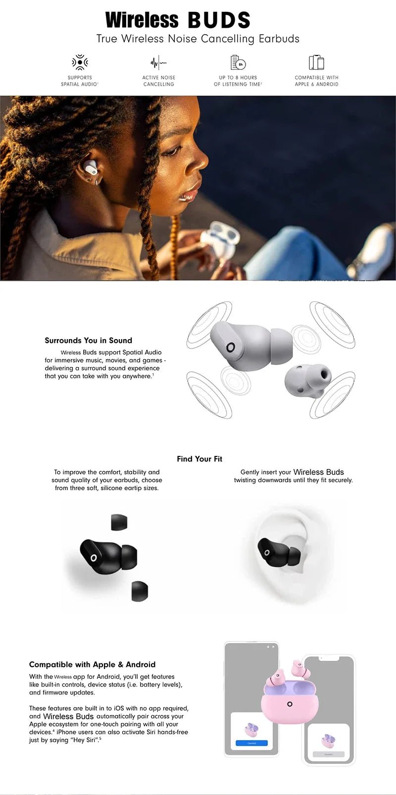 "UYUXIO Wireless Earbuds – Bluetooth 5.3, ENC Noise Cancelling, HiFi Stereo, Transparency Mode TWS Headphones for iPhone & Samsung" - RELUX.STORE