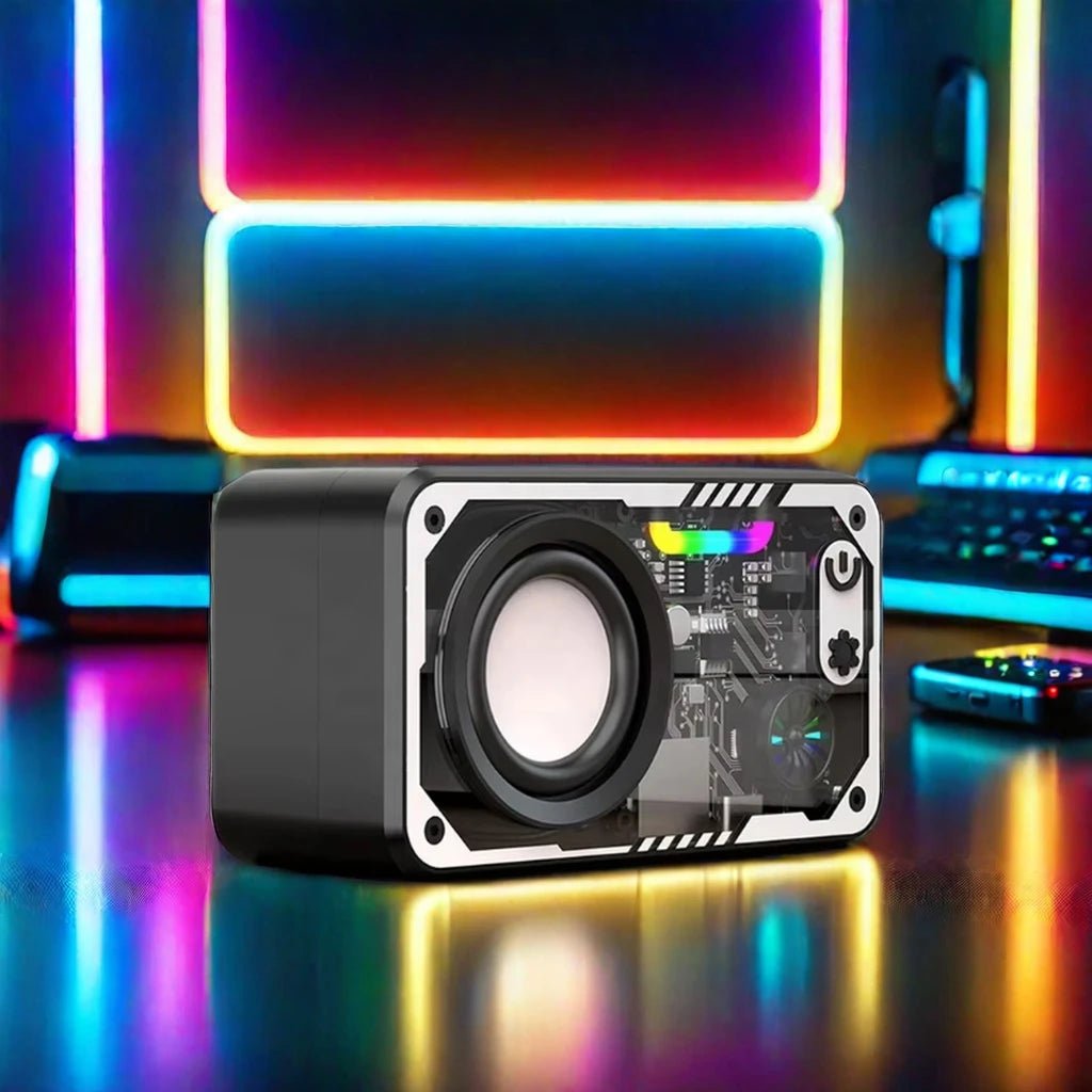 V1 Portable Wireless Speaker Blue Tooth Speaker with High Fidelity 3D Surround Sound LED Lights Small Subwoofer - for Outdoor Use - RELUX.STORE