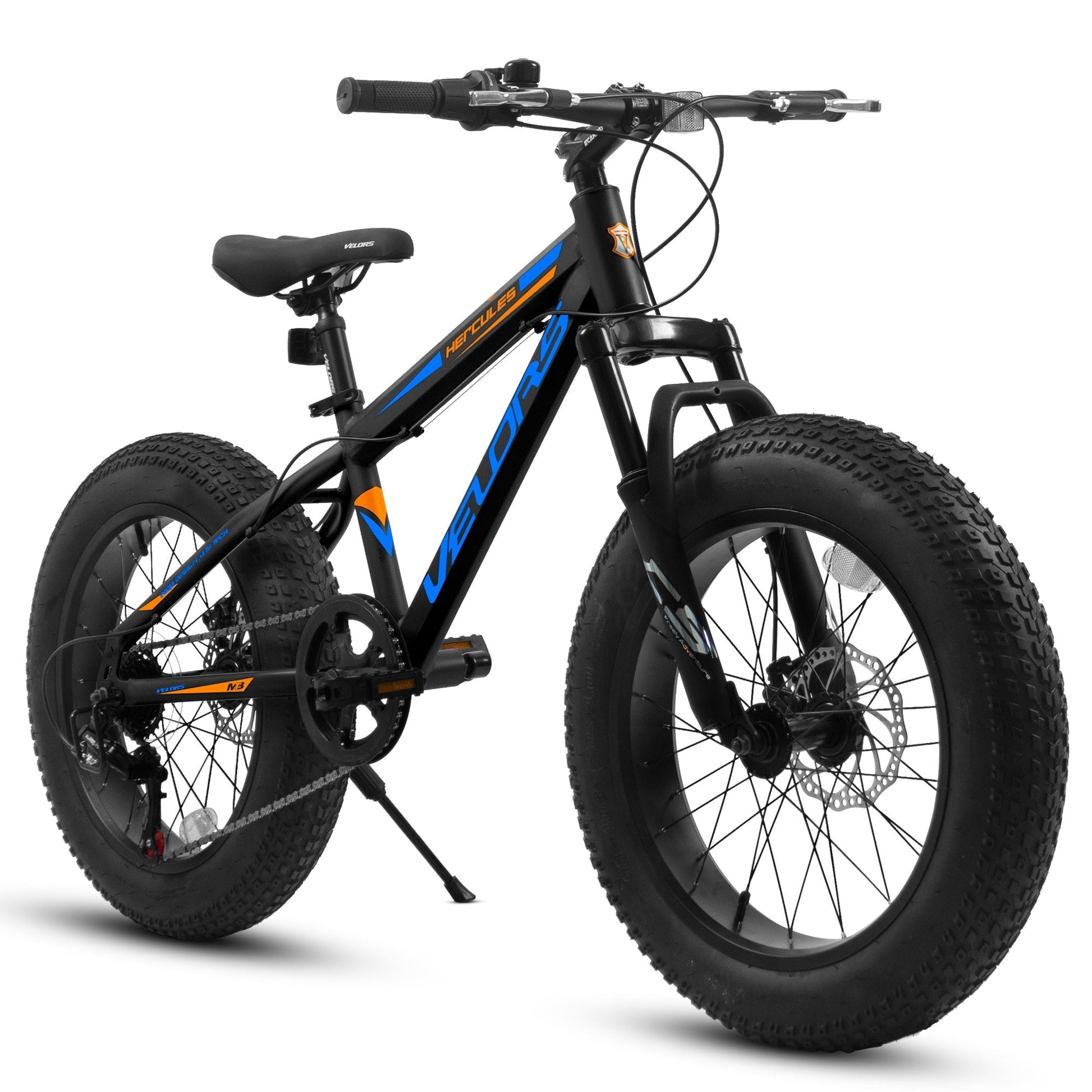 V20235 20 Inch Fat Tire Bike 7 Speed Mountain Bike, Dual Disc Brakes, High Carbon Steel Frame, Front Suspension, Mountain Buggy, City Commuter City Bike, Fat Tire Bike - RELUX.STORE