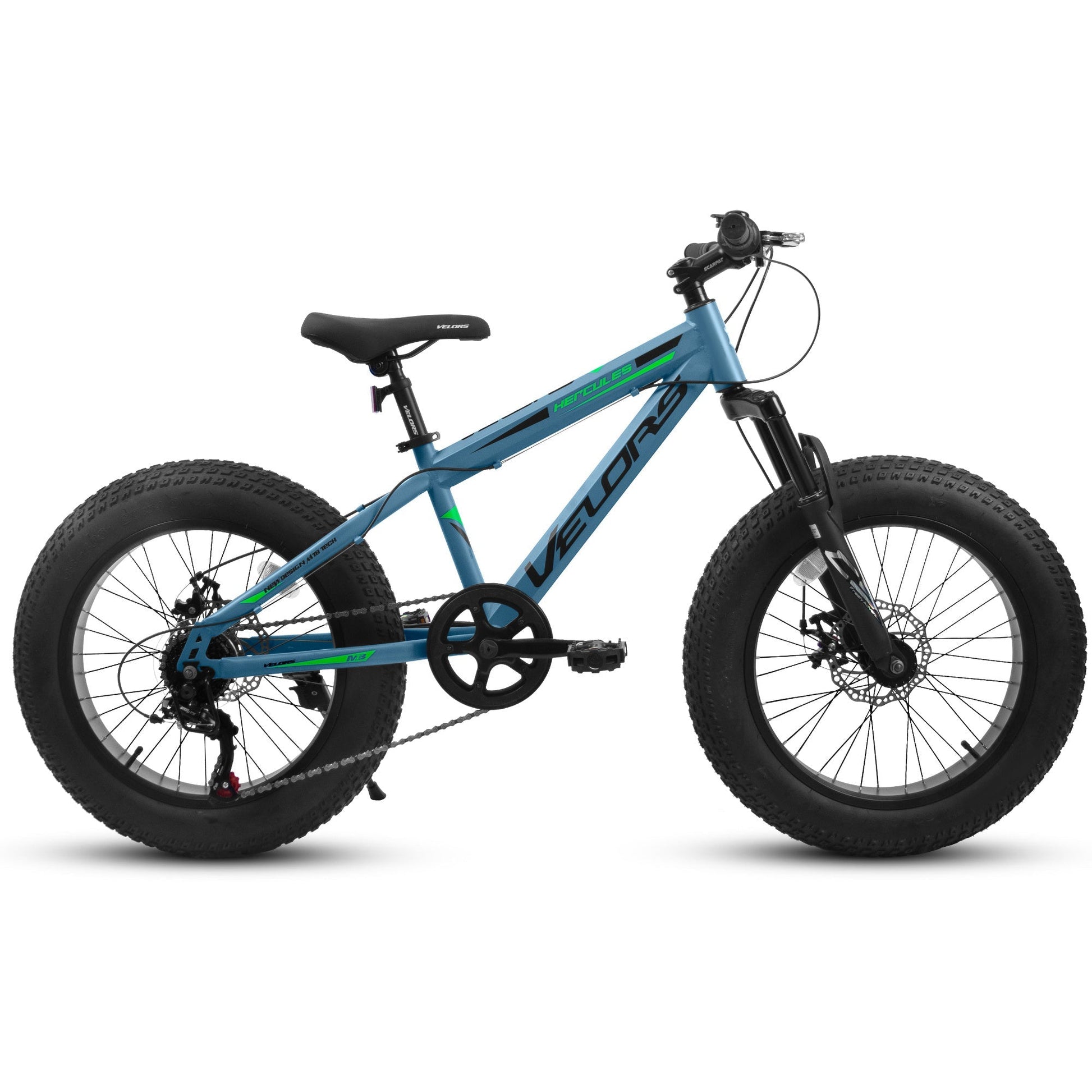 V20235 20 Inch Fat Tire Bike 7 Speed Mountain Bike, Dual Disc Brakes, High Carbon Steel Frame, Front Suspension, Mountain Buggy, City Commuter City Bike, Fat Tire Bike - RELUX.STORE