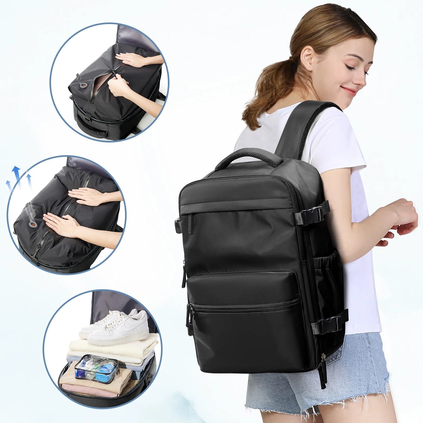 Vacuum Backpack Travel Bag for Men Large Capacity Backpack Business Laptop Backpack Women Men Expandable Backpack School Bag - RELUX.STOREVacuum Backpack Travel Bag for Men Large Capacity Backpack Business Laptop Backpack Women Men Expandable Backpack School Bag
