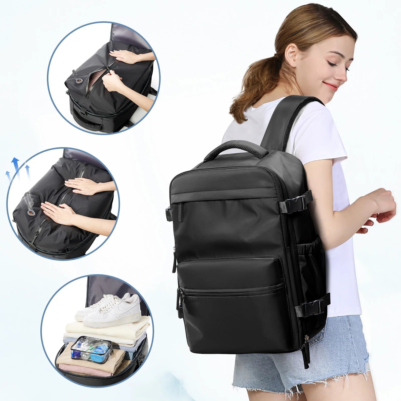 Vacuum Backpack Travel Bag for Men Large Capacity Backpack Business Laptop Backpack Women Men Expandable Backpack School Bag - RELUX.STOREVacuum Backpack Travel Bag for Men Large Capacity Backpack Business Laptop Backpack Women Men Expandable Backpack School Bag