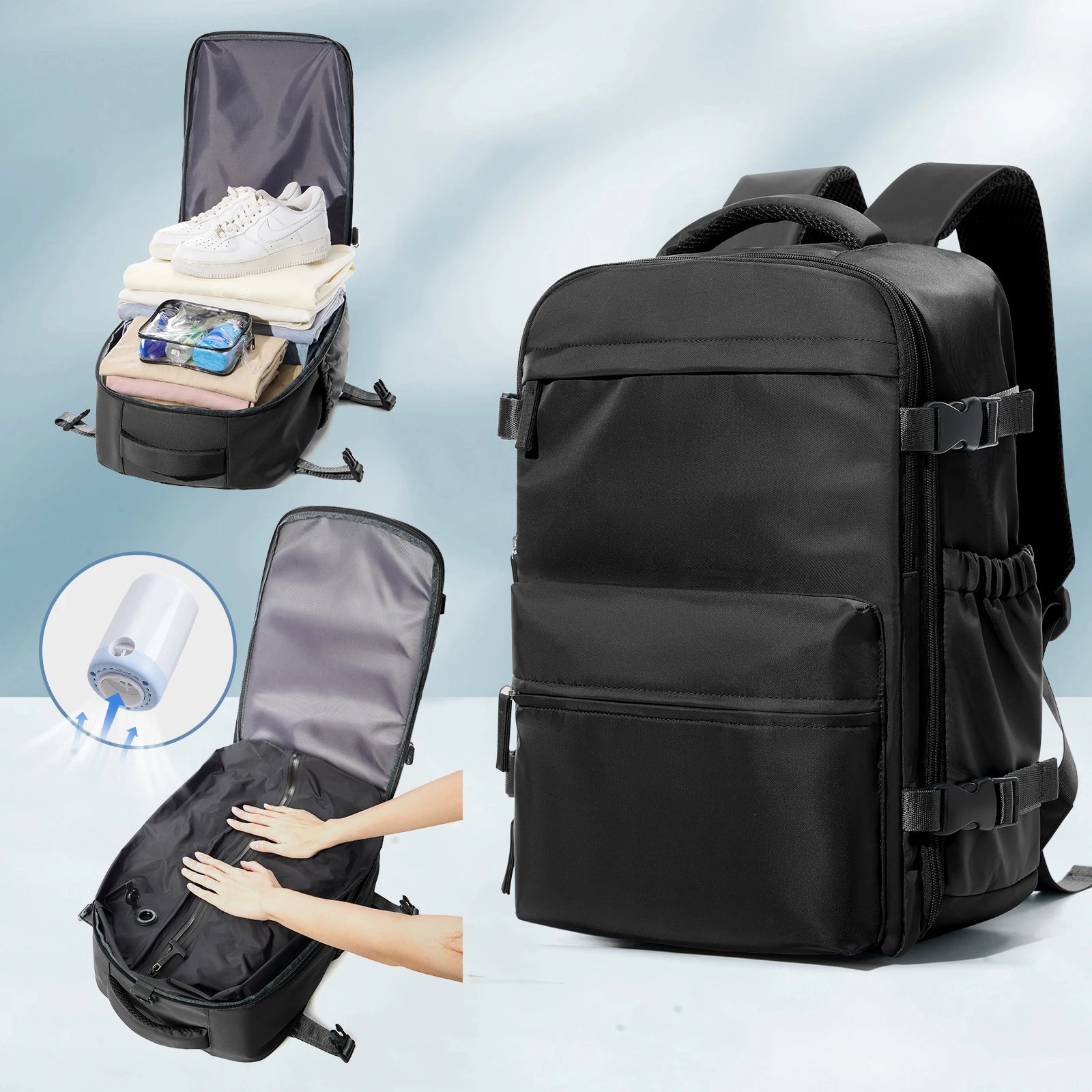 Vacuum Backpack Travel Bag for Men Large Capacity Backpack Business Laptop Backpack Women Men Expandable Backpack School Bag - RELUX.STOREVacuum Backpack Travel Bag for Men Large Capacity Backpack Business Laptop Backpack Women Men Expandable Backpack School Bag