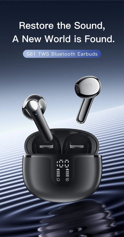 "VALDUS S61 TWS Wireless Earbuds – Long Battery, LED Display, Low Latency, Hi - Fi Sound & Noise Reduction" - RELUX.STORE