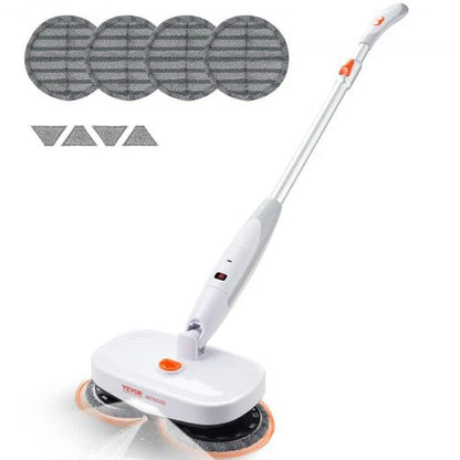 VEVOR Cordless Electric Spin Mop – Rechargeable Floor Cleaner with Water Tank, LED Headlight, Dual Mop Heads & Microfiber Pads, 40 - Min Battery, for Hardwood & Tile - RELUX.STORE