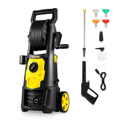 VEVOR Electric Pressure Washer 2000 PSI – 1.76 GPM Portable Power Washer with 30 Ft Hose, 5 Nozzles & Foam Cannon, Patio, Car & Driveway Cleaner, ETL Certified - RELUX.STORE