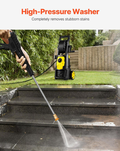 VEVOR Electric Pressure Washer 2000 PSI – 1.76 GPM Portable Power Washer with 30 Ft Hose, 5 Nozzles & Foam Cannon, Patio, Car & Driveway Cleaner, ETL Certified - RELUX.STORE