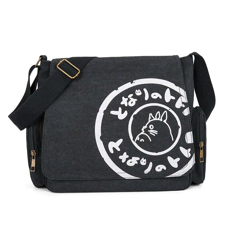 Vintage Cartoon Women Canvas Messenger Bag Large Capacity Tote Bag Women Shoulder Handbag - RELUX.STORE