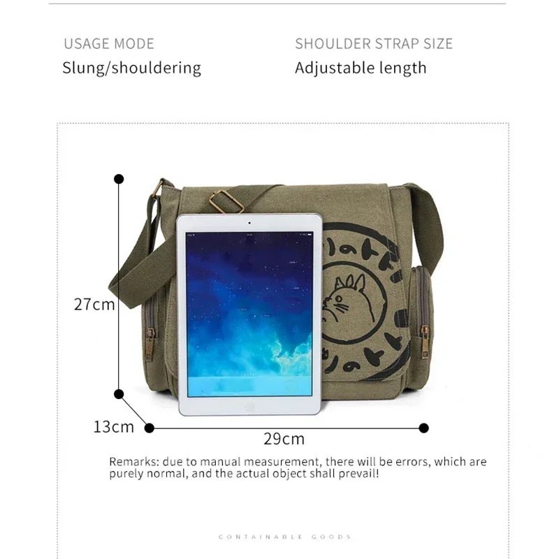 Vintage Cartoon Women Canvas Messenger Bag Large Capacity Tote Bag Women Shoulder Handbag - RELUX.STORE