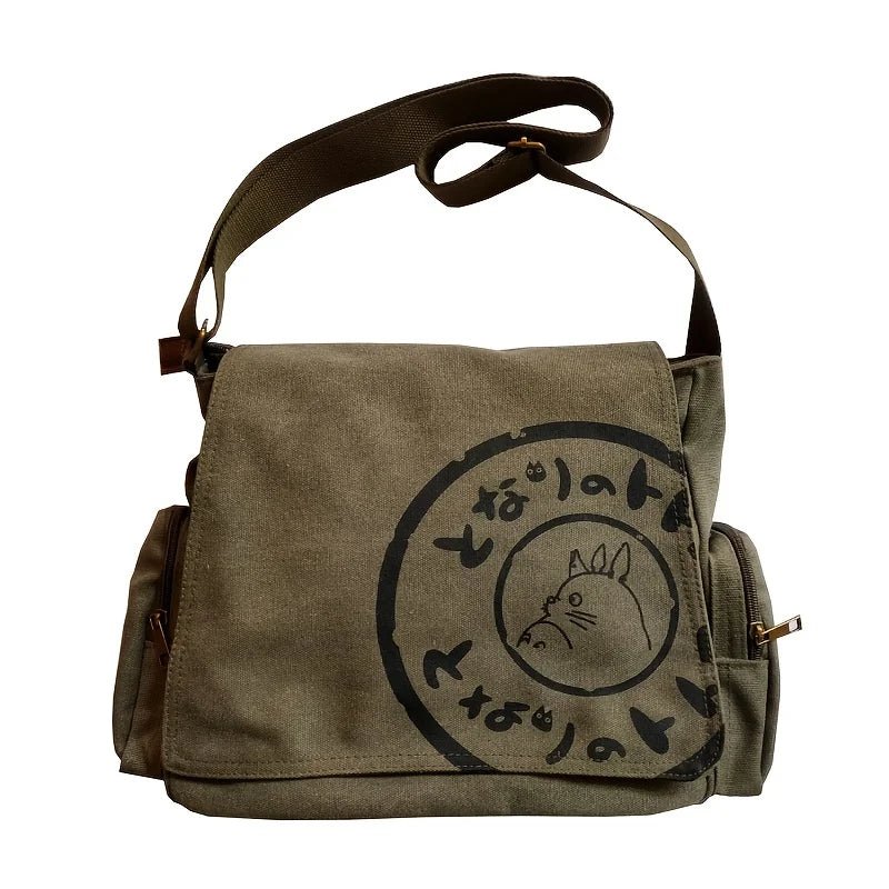 Vintage Cartoon Women Canvas Messenger Bag Large Capacity Tote Bag Women Shoulder Handbag - RELUX.STORE