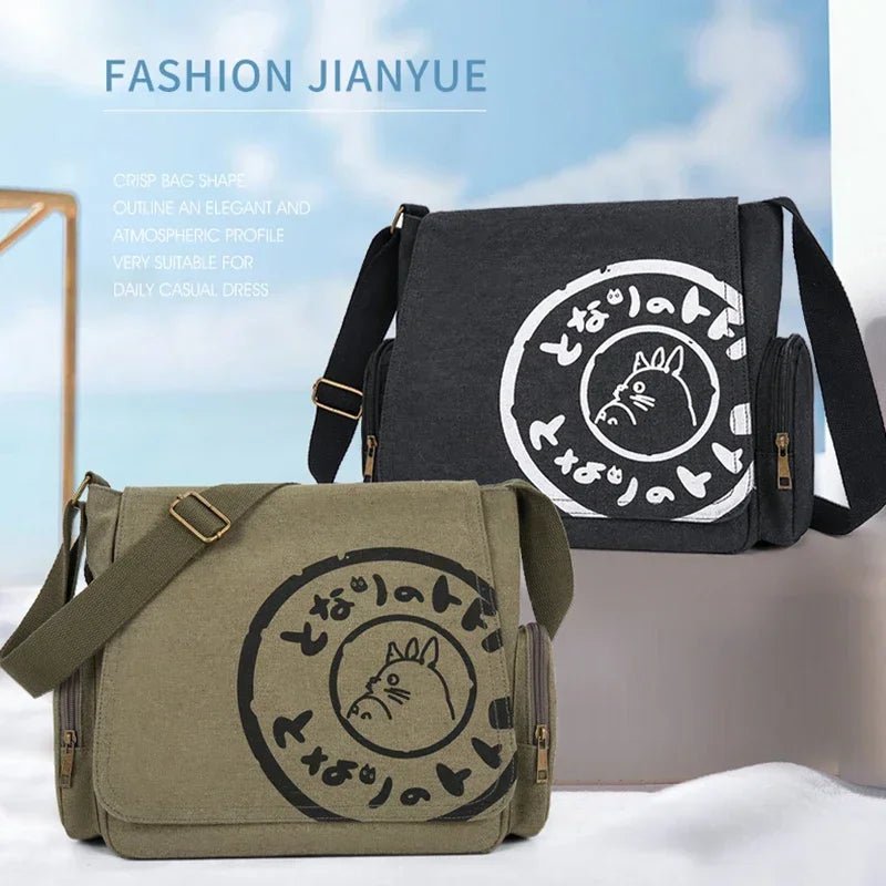 Vintage Cartoon Women Canvas Messenger Bag Large Capacity Tote Bag Women Shoulder Handbag - RELUX.STORE