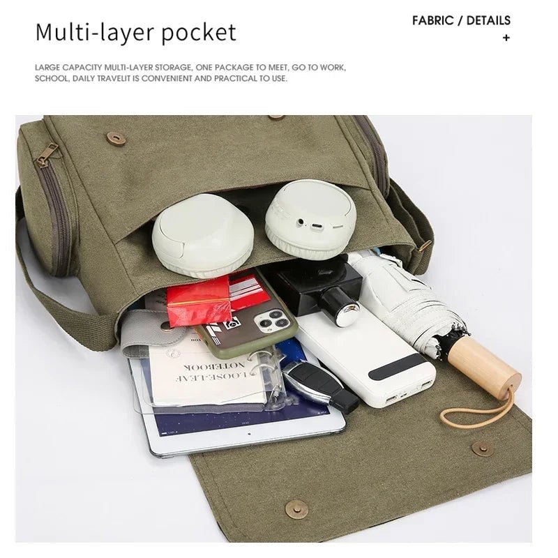 Vintage Cartoon Women Canvas Messenger Bag Large Capacity Tote Bag Women Shoulder Handbag - RELUX.STORE