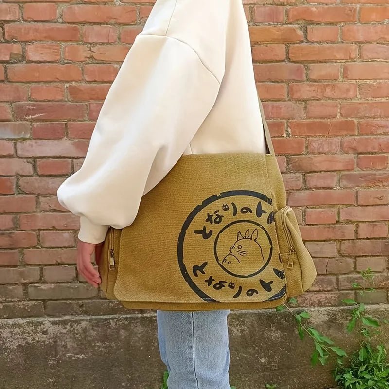 Vintage Cartoon Women Canvas Messenger Bag Large Capacity Tote Bag Women Shoulder Handbag - RELUX.STORE
