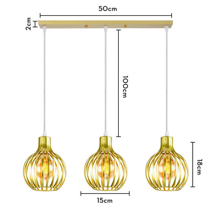 “Vintage Industrial Pendant Light – 1/3 Heads Retro Loft Metal Hanging Lamp E27 Ceiling Chandelier for Living Room & Indoor Lighting” - RELUX.STORE