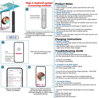 "Visual Ear Wax Cleaner with Camera – Safe Earwax Removal Endoscope, 5M Luminous Otoscope for Ear Cleaning & Care" - RELUX.STORE