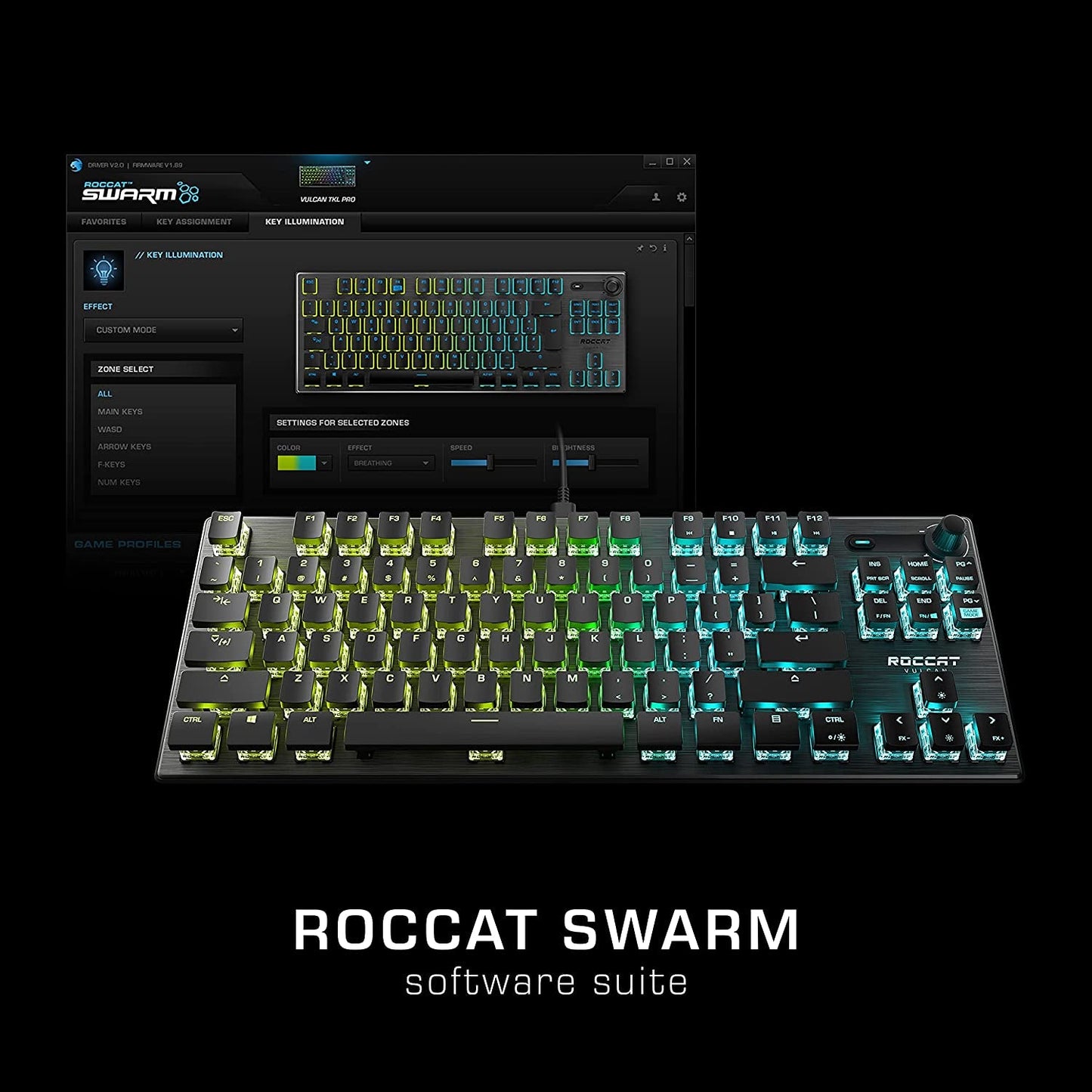 Vulcan TKL Mechanical Gaming Keyboard – Compact Tenkeyless, Titan Optical Switches, RGB AIMO Lighting, Low Profile Aluminum Design, Detachable USB - C, PC & Laptop Gamer Keyboard - RELUX.STORE
