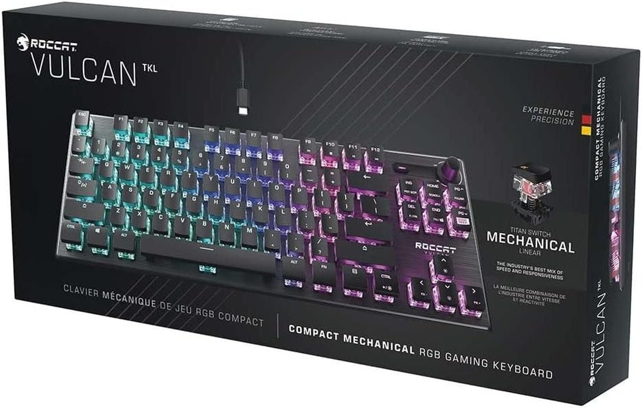 Vulcan TKL Mechanical Gaming Keyboard – Compact Tenkeyless, Titan Optical Switches, RGB AIMO Lighting, Low Profile Aluminum Design, Detachable USB - C, PC & Laptop Gamer Keyboard - RELUX.STORE