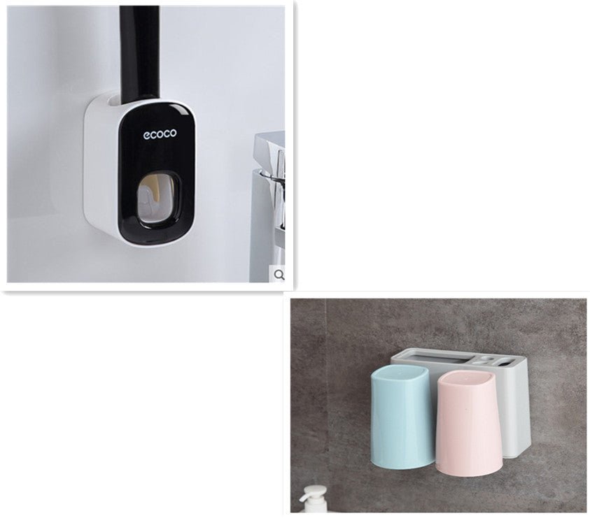 Wall Mounted Automatic Toothpaste Holder Bathroom Accessories Set Dispenser - RELUX.STORE