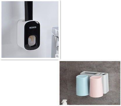 Wall Mounted Automatic Toothpaste Holder Bathroom Accessories Set Dispenser - RELUX.STORE